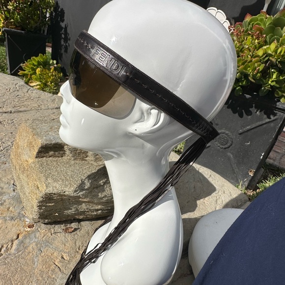 Vintage FENDI FS341L Wrap Tassel Fringe adjustable sunglasses Y2K - Picture 4 of 12